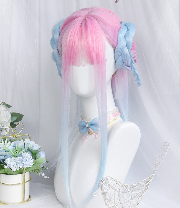 lolita pink blue gradient wig yc23860