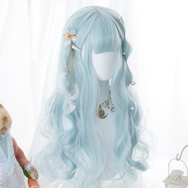 Lolita Blue Long Curly Wig yc50181