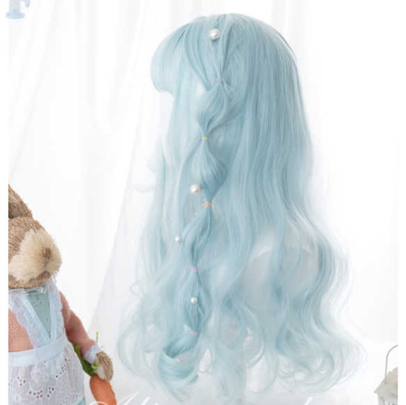 Lolita Blue Long Curly Wig yc50181