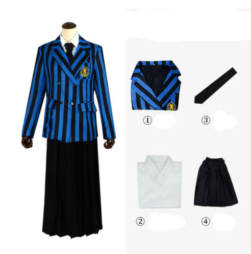 Addams family Wednesday cosplay dress set yc50226