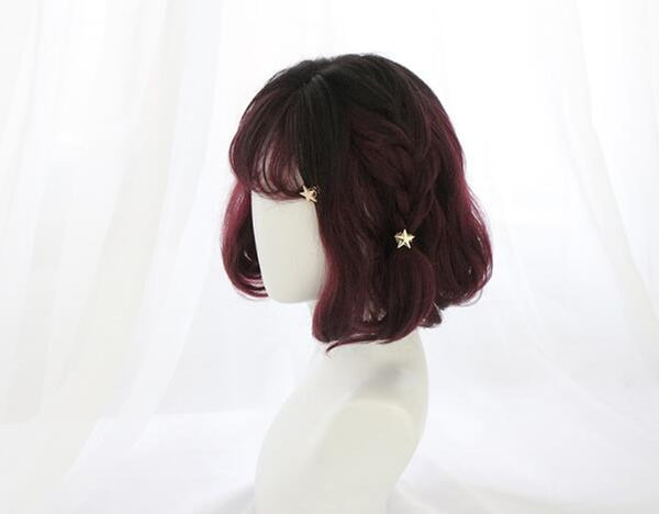 Burgundy Mixed Curly Short Wig YC40006