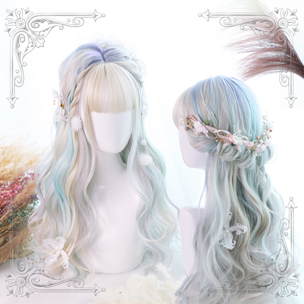 Harajuku Lolita Mixed Color Curly Hair Wig YC20365