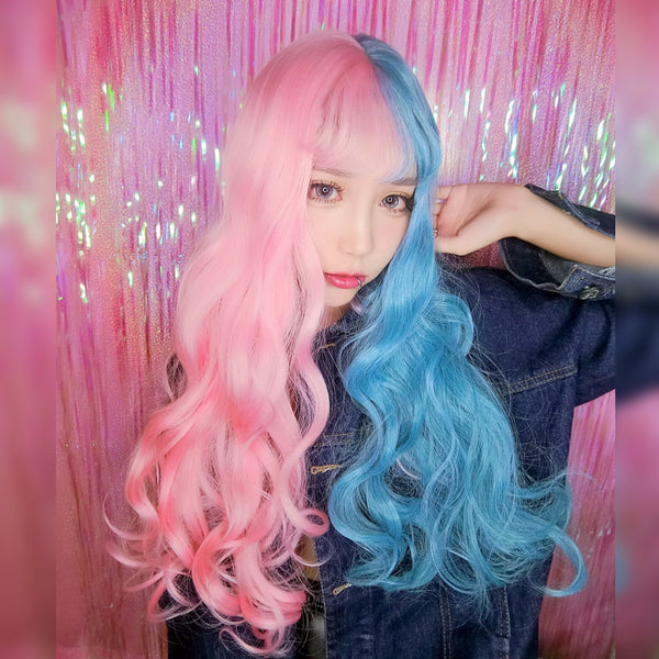 Harajuku lolita blue pink wig yc20958