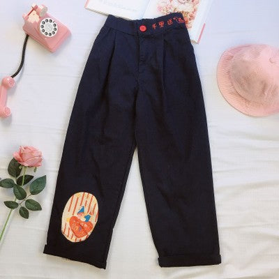 Japanese cute embroidered casual pants yc20599