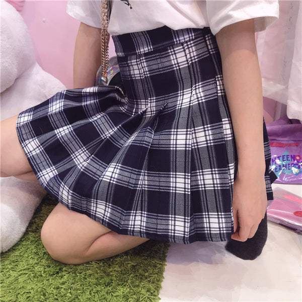 Lolita Plaid High Waist Skirt YC21578