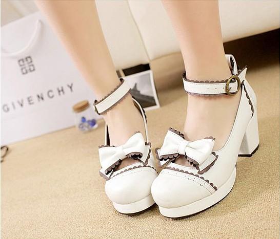 lolita bow tie strap high heel shoes YC30040