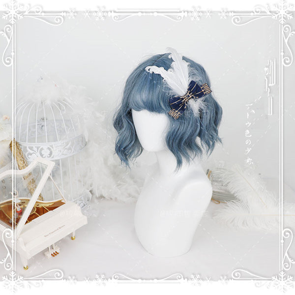Lolita cos Light blue wig (gift Hair net) YC20288
