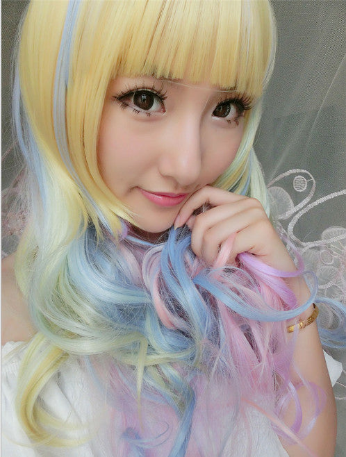 Harajuku Rainbow Gradual Wig yc21019