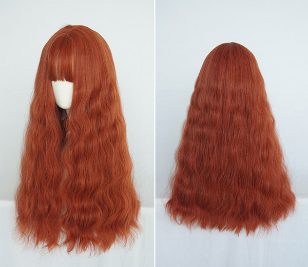 Cute orange curly hair wig yc20659