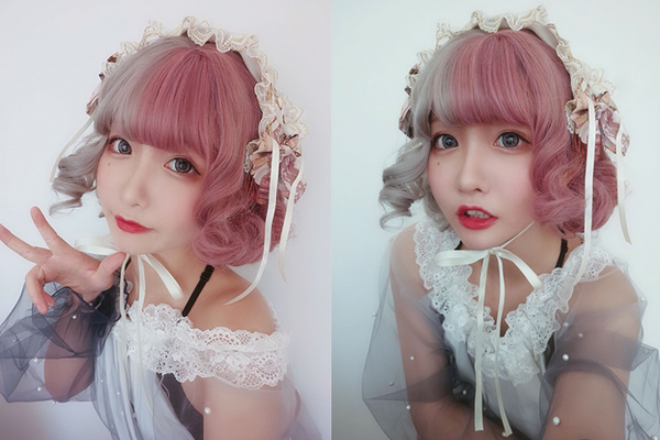 Lolita retro cute mixed color wig yc20672