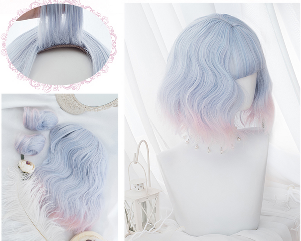 Lolita blue pink mixed wig yc20675