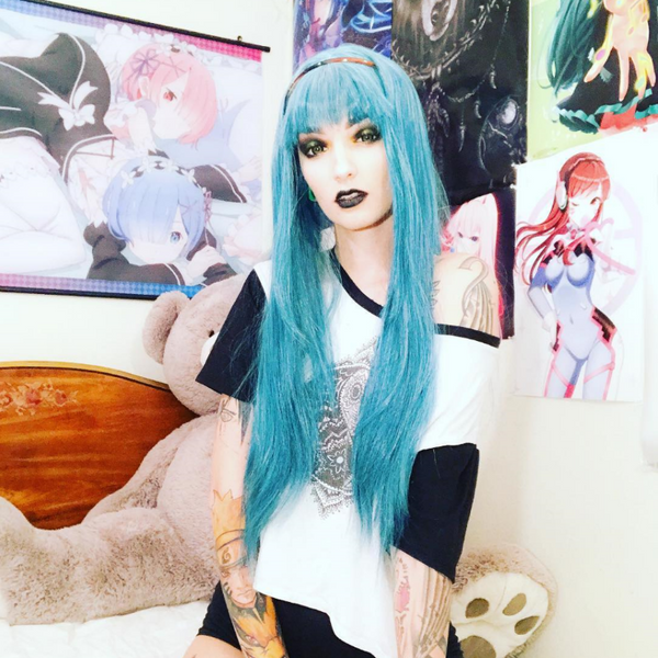 Cute blue green wig yc20644