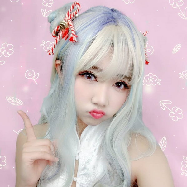 Harajuku Lolita Mixed Color Curly Hair Wig YC20365