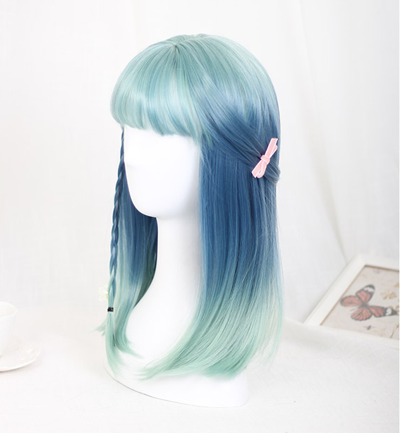 Harajuku Blue Green Gradient Wig yc20973