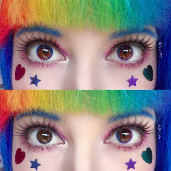 Pink-purple contact lenses (TWO PIECE)    YC21445