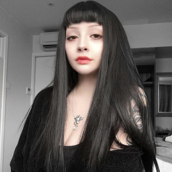 lolita natural black wig yc22734