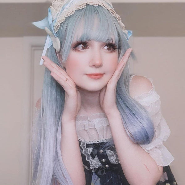 lolita cyan blue gradient wig yc23410