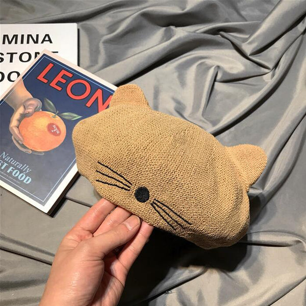 Retro cat ear beret yc22966