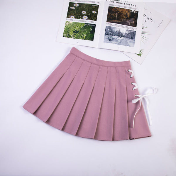 Plus size bow pleated skirt yc24726