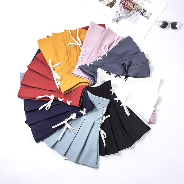Plus size bow pleated skirt yc24726
