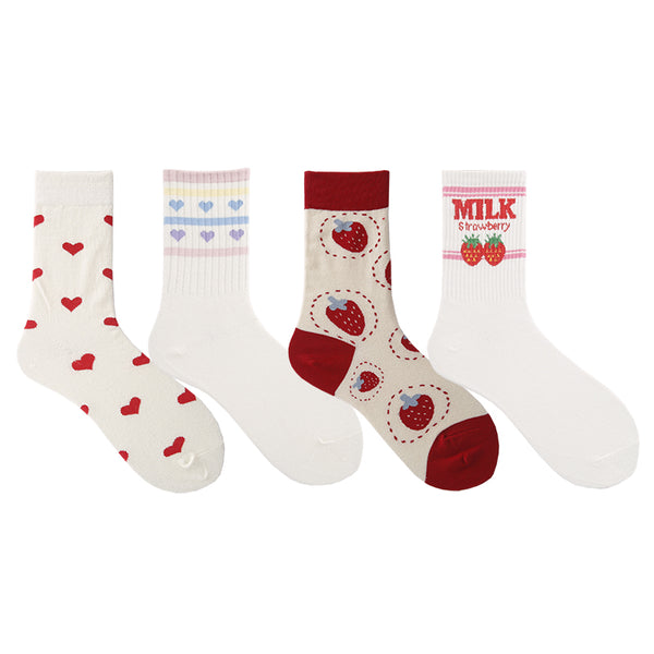 Strawberry socks (4 pairs) yc24670