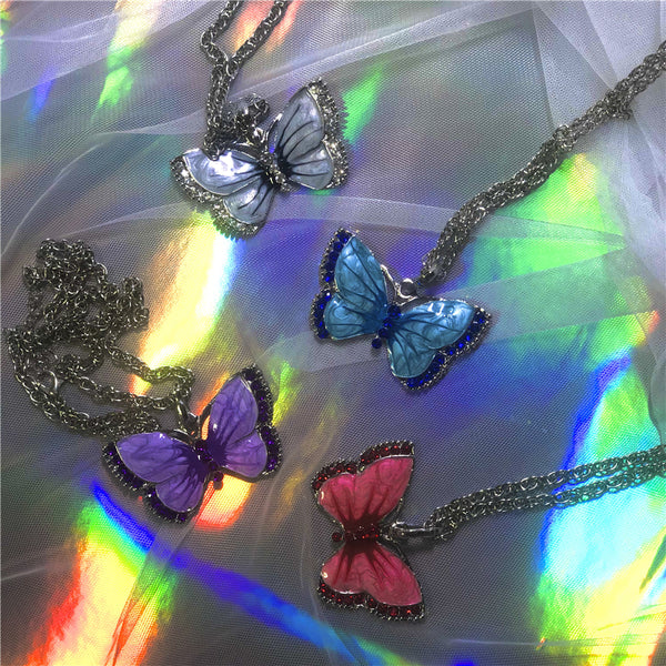 Vintage butterfly necklace yc22942