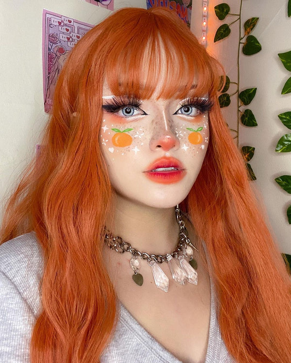 Lolita orange curly wig YC23880