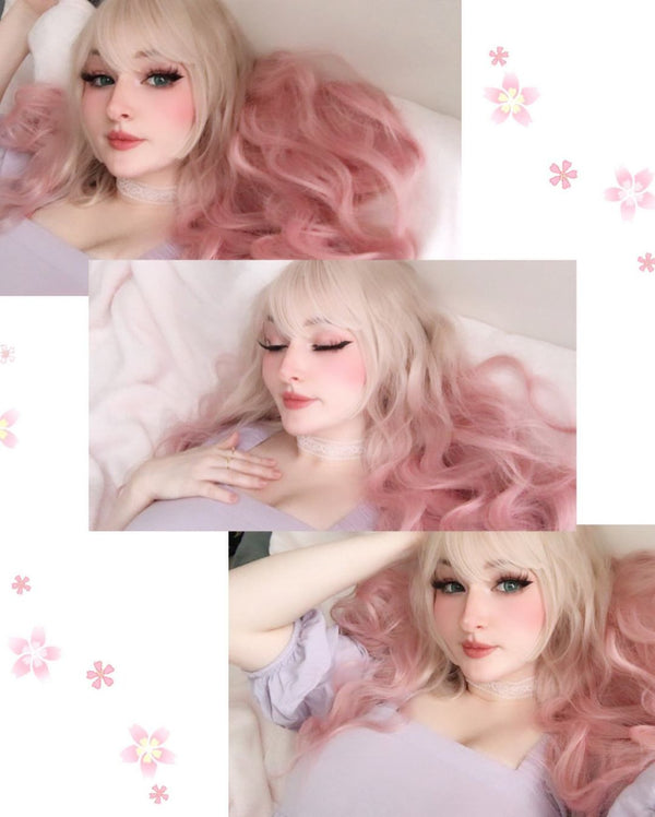 lolita grey pink wig yc22348