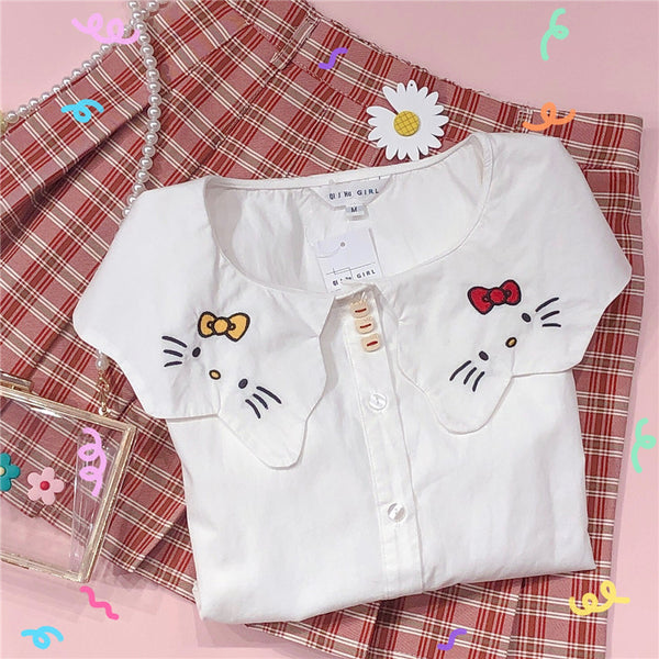 Japanese cute cat shirt yc22864