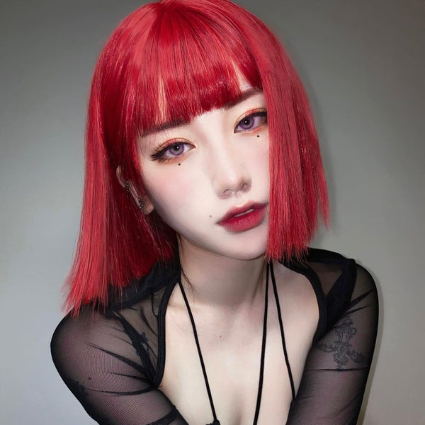 Harajuku Fashion Red Wig yc23503 – anibiu