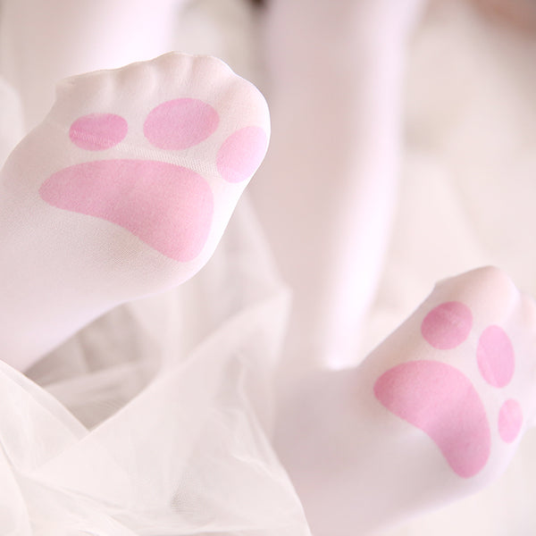 JK white cat claw socks yc23006